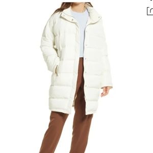 THREAD & SUPPLYLongline Recycled Polyester Puffer Jacket In Ivory size Small